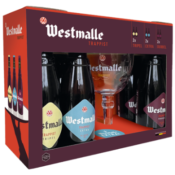 Westmalle Geschenkverpakking 6x33cl met Glas